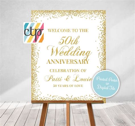 Golden Anniversary Welcome Poster 50th Anniversary Welcome Etsy