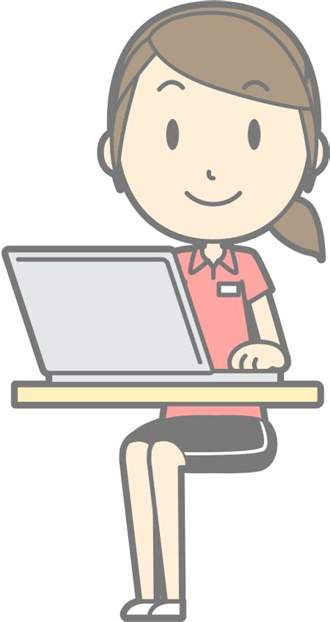 Onlinelabels Clip Art Female Computer User 11
