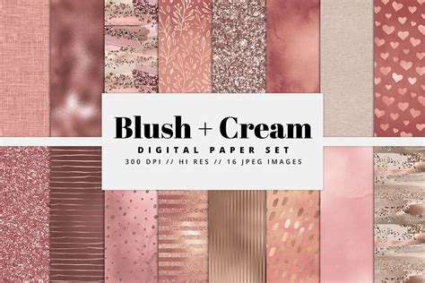 Blush And Cream Digital Paper Set