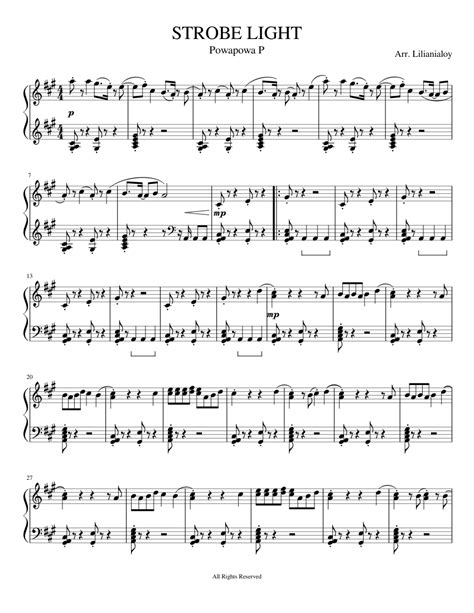 Strobe Light Vocaloid Easy Sheet Music For Piano Download Free In Pdf Or Midi