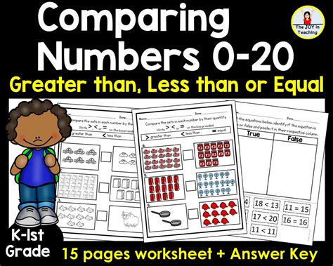 Comparing Numbers 0 20 Worksheet Etsy