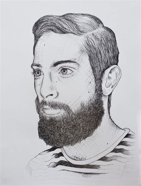 Guy With Beard Drawing Beard Style Corner