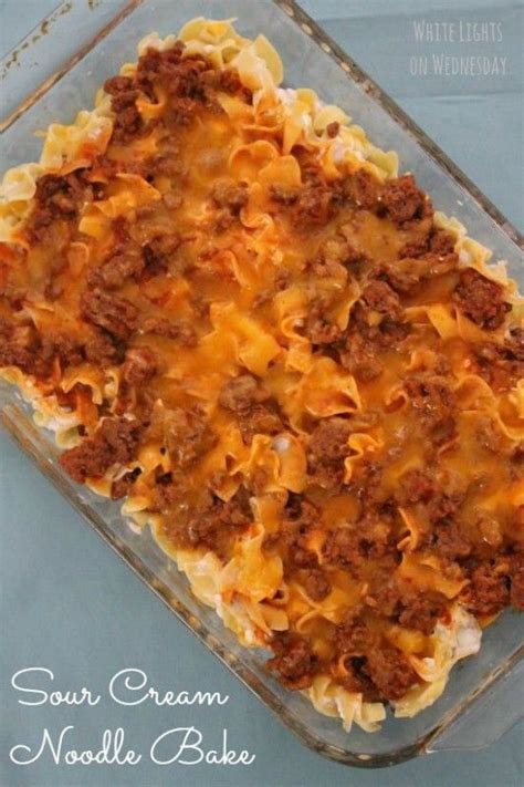 Using tongs, fry tortillas one at a time, for only about five to ten seconds per side (don't allow to crisp.) Pioneer Woman's Sour Cream Noodle Bake | White Lights on ...