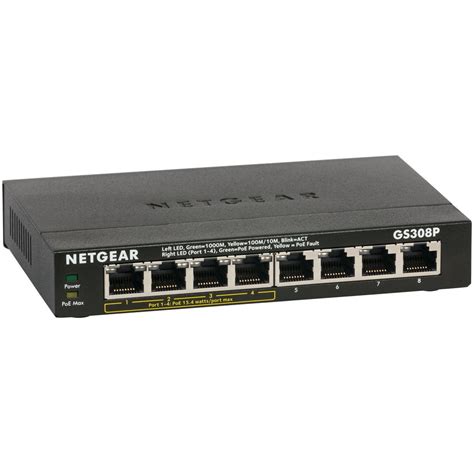 Netgear 8 Port Gigabit Ethernet Unmanaged Poe Switch Black Walmart