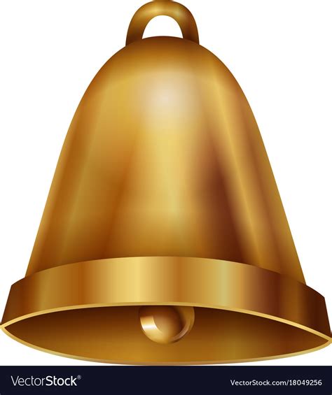 Golden Bell On White Background Royalty Free Vector Image