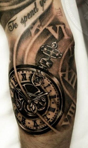 Black And White Tattoos Mens Clock White Tattoo Clock