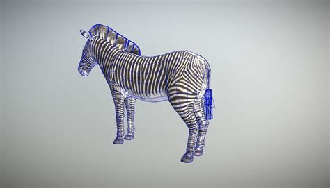 3d Model Zebra Animated Low Poly Vr Ar Low Poly Rigged Animated