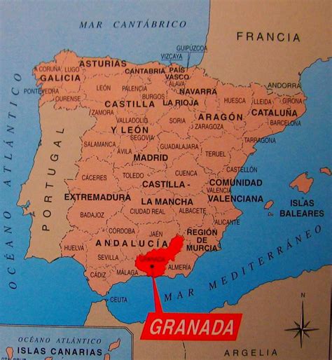 Where Is Granada On Map Of Spain Map Of Spain Granada Spain