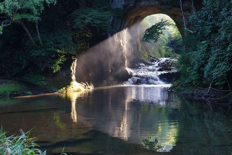 Nomizu Cave Sasa Kimitsu Chiba Prefecture Japan Waterfall Places