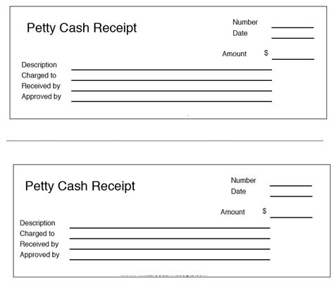 Free Sample Petty Cash Receipt Templates Printable Samples