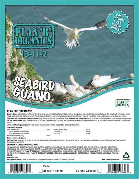 Seabird Guano Plan B Organics Usa Premium Organic Fertilizers