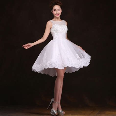 New 2016 white short wedding dresses the bride sexy lace ...