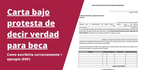 Guía Completa Cómo Redactar El Formato De Carta Bajo Protesta De Decir