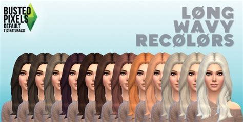 Gday12 Long Wavy Hair Recolors At Busted Pixels Sims 4 Updates