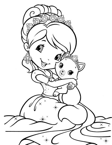 Gambar mewarnai gambar pemandangan pelangi untuk anak. strawberry shortcake coloring page | Halaman mewarnai, Warna, Kartun