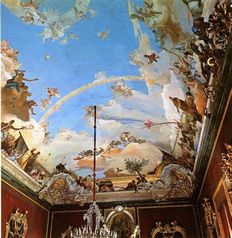 Well a paint sprayer is an easy alternative if you are having issues with paint getting into your eyes. Tiepolo ceiling painting | Painting, Painted ceiling ...