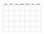Free Printable Blank Calendar Template - Paper Trail Design