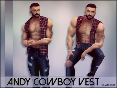 Sims 4 Studio Andy Cowboy Vest • Sims 4 Downloads