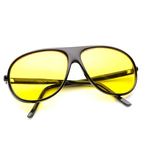 Yellow Tinted Driving Lens Retro Teardrop Plastic Aviator Sunglasses Sunglass La