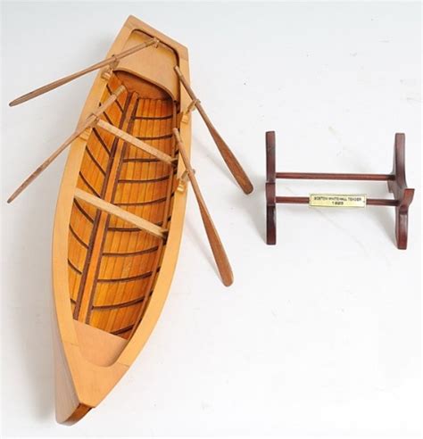 Boston Whitehall Tender Wood Canoe Rowboat Model