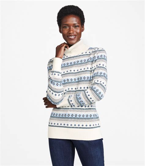 Womens Cottoncashmere Sweater Fair Isle Turtleneck At Ll Bean