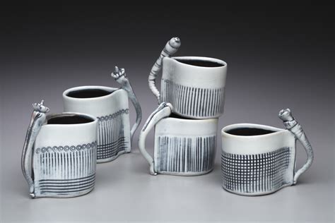 Dark Blue White Espresso Cups By Marion Angelica Ceramic Cup