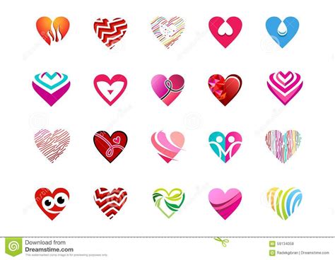 Heart Love Logo Collection Of Hearts Symbol Icon Vector Design Stock Vector Image 59134058