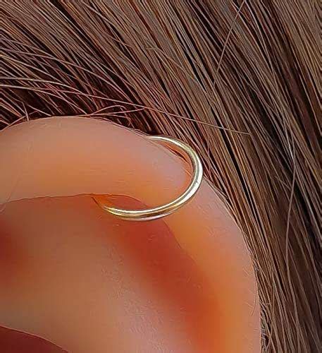 Gauge K Gold Filled Cartilage Hoop Mm Solid Gold Hoop Earring
