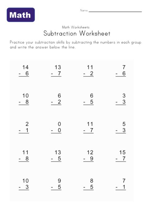 Calculus questions for your custom printable tests and worksheets. Easy Subtraction Worksheets | Kids Learning Station