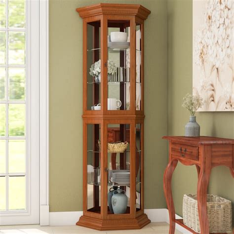 Cherished memories begin with a curio cabinet or glass display cabinet. Three Posts Hollingdon Lighted Curio Cabinet & Reviews ...