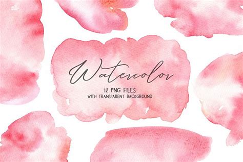 Pink Blush Watercolor Stains Splashes Paint Png