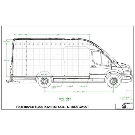 Ford Transit Template Floor Plan And Interior Layout Faroutride