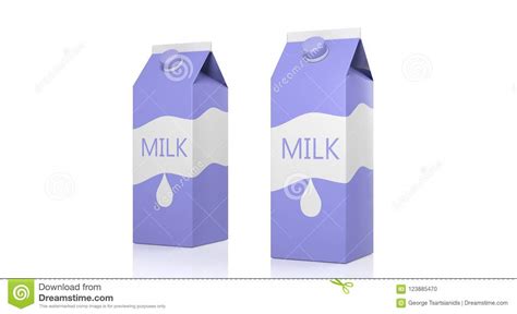 Two Milk Carton Boxes Isolated On White Background 3d Illustration