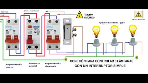Conexión Para Controlar 3 Lámparas Con Un Interruptor Simple Youtube