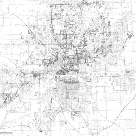 Fort Wayne Indiana Usa Vector Map Stock Illustration Download Image