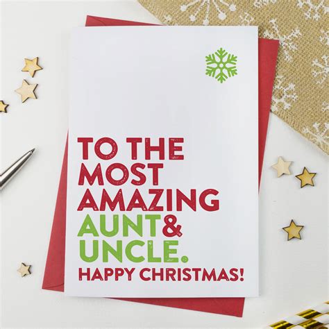 Most Amazing Aunt And Uncle Christmas Card Aisforalphabet