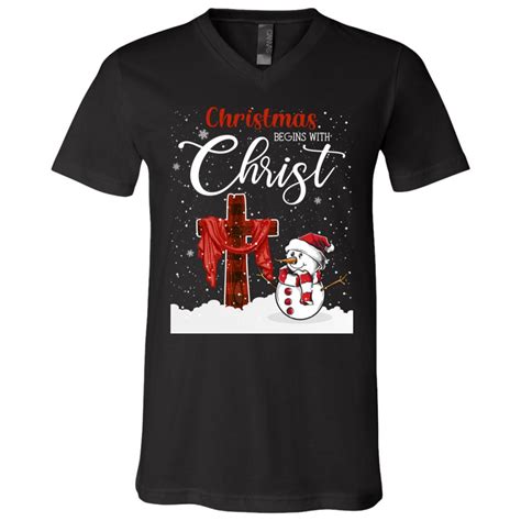 Christian Christmas T Shirts Christmas Begins With Christ T Shirt V