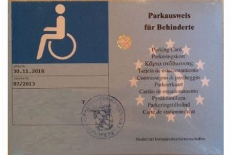 Park Ausweis Für Mensch Mit Behinderung