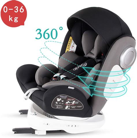 Bonio Baby Car Seat 360 Rotating Group 0123 0 36 Kg With Isofix