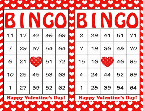 San Valentín 100 Bingo Cartas Juego De Bingo Para Imprimir Etsy