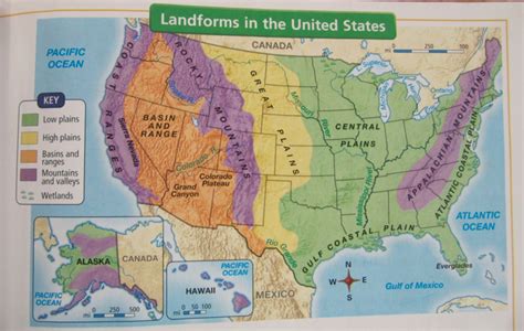 Physical Regions Of The United States Map Map