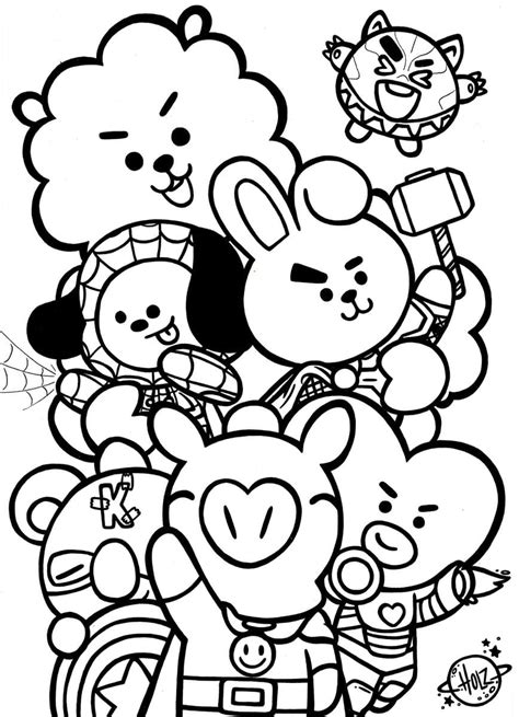 Coloring Page Bt21 On The Couch 7 Cute Coloring Pages Coloring Images