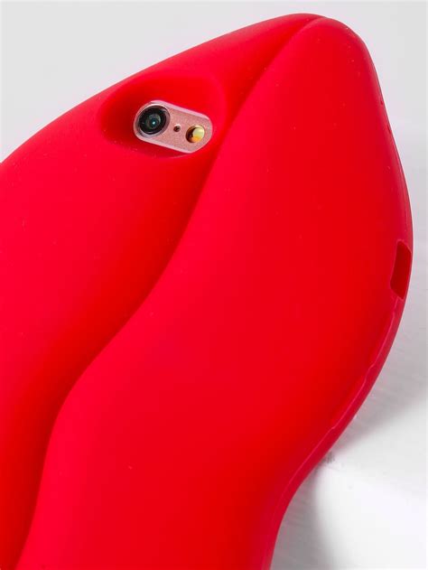 Red Lip Silicone Iphone 6 6s Case Shein Sheinside