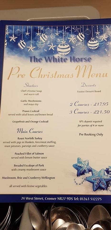 Menu At The White Horse Pub And Bar Cromer 24 West St