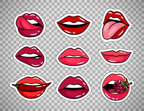 Female Tongue Liking Glossy Lips Stock Vector Illustration Of Glossy