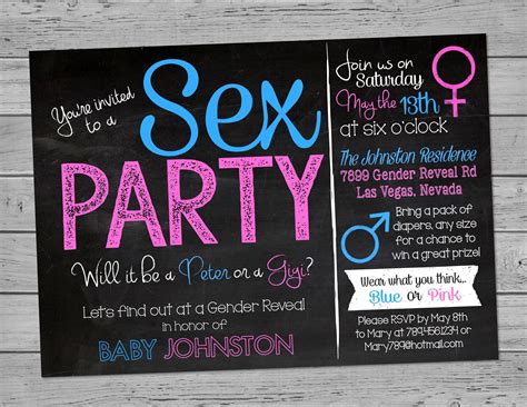 The Original Peter Or Gigi Sex Party Gender Reveal Invitation Etsy