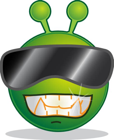 Smiley Green Alien Cool Clip Art At Vector