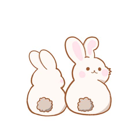 Two Cute Bunnies Cute Bunny Rabbit Cute Animal Stickers Png