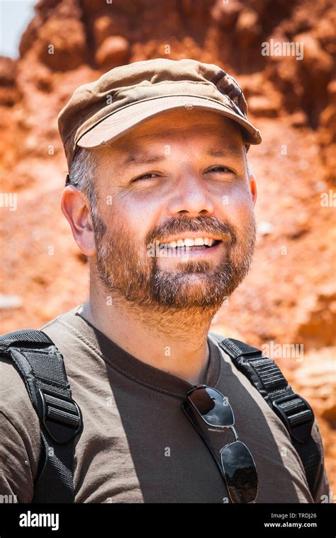 Bearded Man In The Desert Stock Photo Alamy
