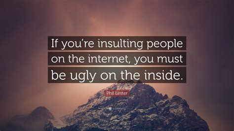 Phil Lester Quote If Youre Insulting People On The Internet You